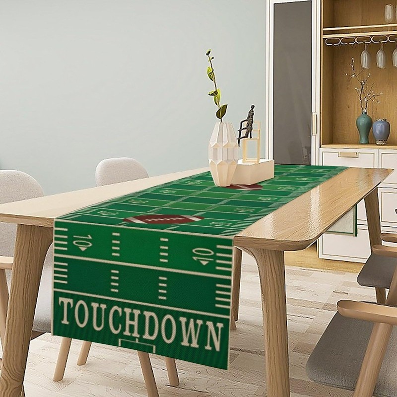 Touch Down American Football Court Table Runner, Rugby Boy Fall