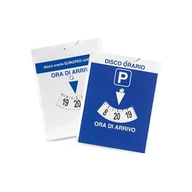 ONE SHOP di Bracalente Piero European Parking Disc for Parking Maxi Car Truck Two Tone Front Blue Retro White 12 x 15 cm with Quarter of an Hour