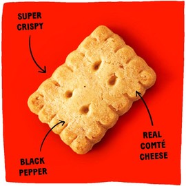 Michel et Augustin Gourmet Crackers, Comté Cheese Biscuits with Black Pepper, Savory Party Crackers, French Snacks, 3-Pack, 3.5 oz. Bags