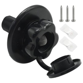 RV City Water Inlet with Check Valve, 1/2 inch BSP and G1/2 Thread RV Water Hose Connector for RV Camper Trailer Marine (Black)