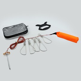 ZONAHAH Fish Stringer Kit Fishing Stringer Live Fish Lock Fishing Stringer Clip Heavy Duty Fish Lock Cable Ropes with 5 Stainless Steel Lock Snaps Fishing Gear Kit Accessory