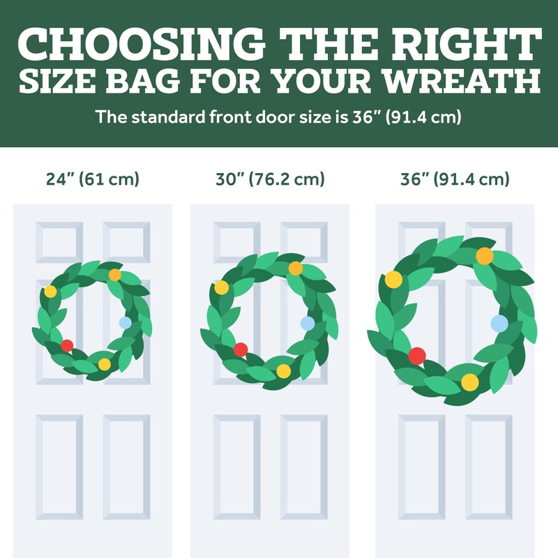 ZOBER Christmas Wreath Storage Container - 30 Inch Wreath Bag