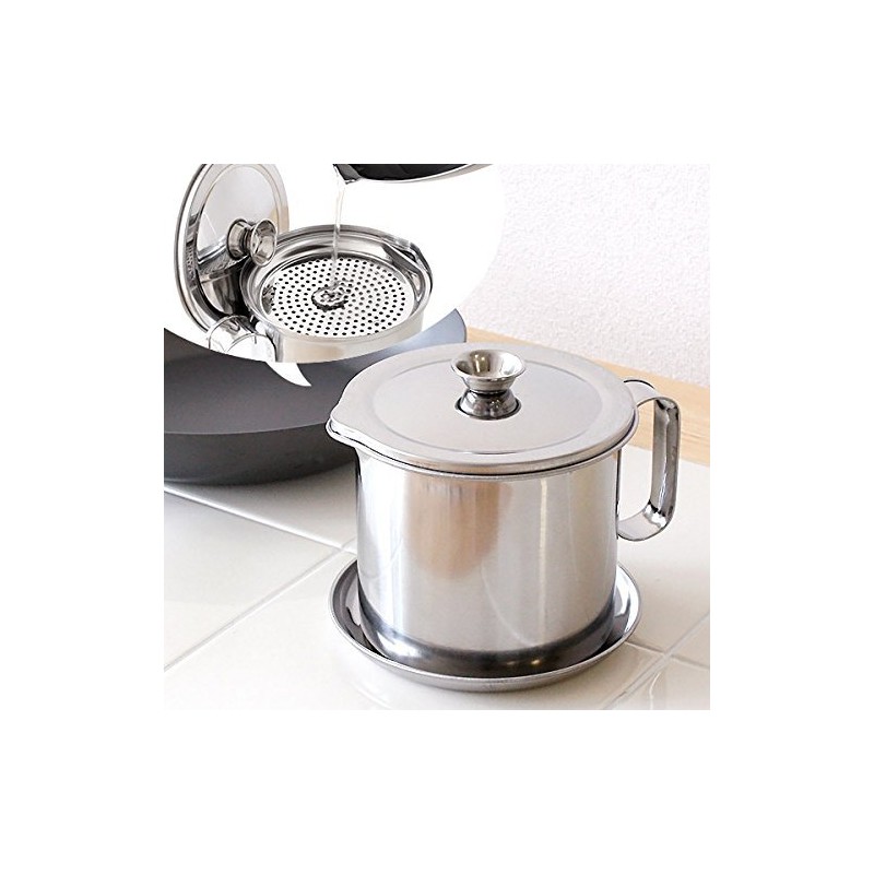Made in Japan, Double Pan, All Stainless Steel Oil Pot
