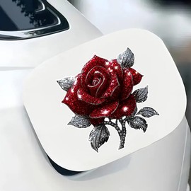 2-Pack 4.72"x5.12" Red Rose Vinyl Sticker, Suitable for Cars, Laptops, Trucks, and Motorcycles, Self-Adhesive Smooth Surface, Ideal for Glass Metal Wall Decor, Truck Decoration-4AZ494