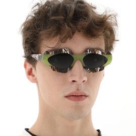 HEPIDEM Matte Acetate Vintage Retro Cat Eye Polarized Sunglasses for Women 9291T (9291T Matte Green)