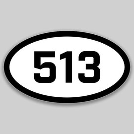 DHDM 513 Area Code Sticker Ohio Cincinnati Fairfield Hamilton City Pride Love | 5-Inches by 3-Inches | Premium Quality Vinyl UV Resistant Laminate PD2272