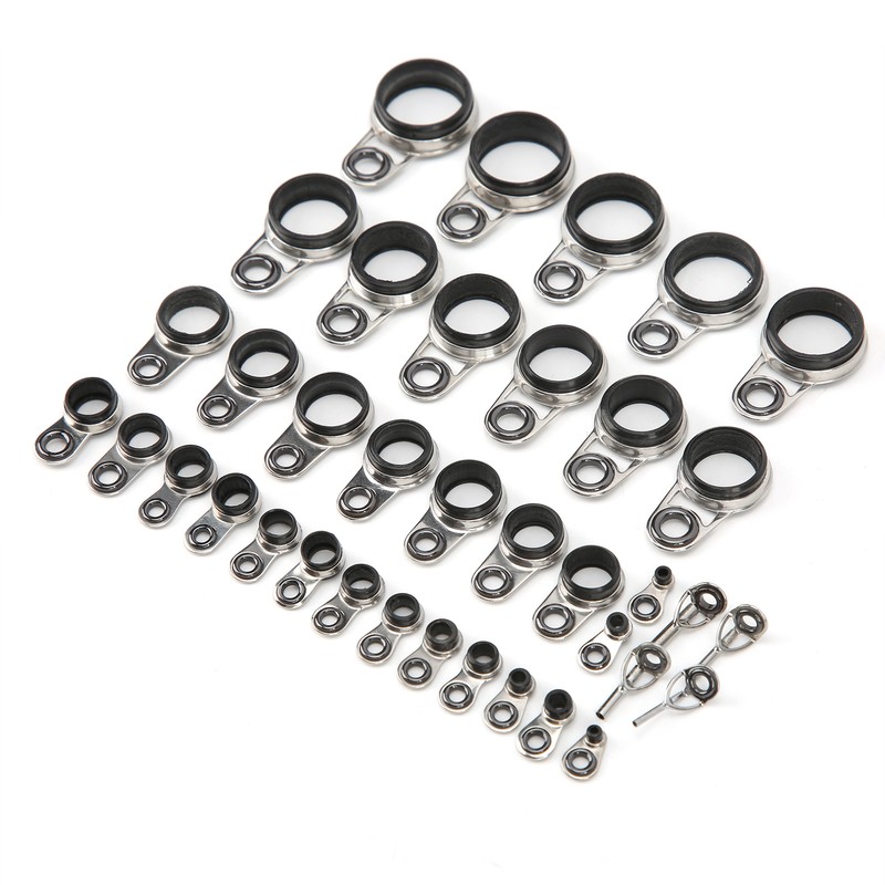 37Pcs Fishing Rod Guides Top Tip Ring Telescopic Surf Casting