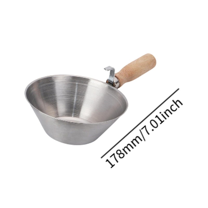 MYCENSE Cement Bucket Scoops Heavy Duty Mud Pan with Wood