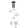 1/4" Dia. X 1/2" Length Stainless Solid Round Head Rivet,