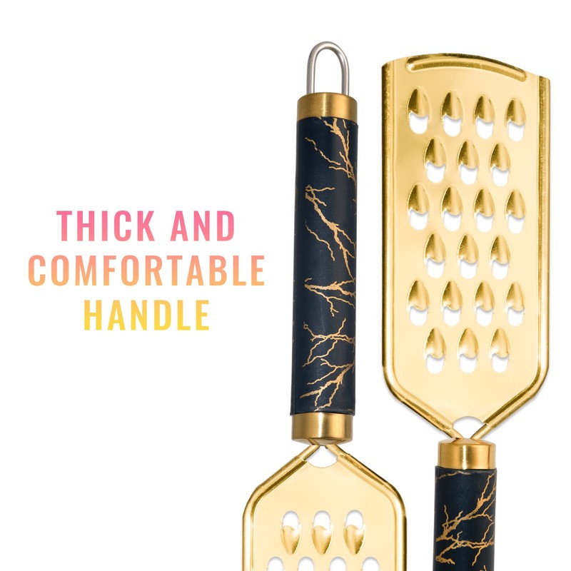 Professional Cheese Grater, Gold Stainless Steel Cheese Grater Handheld, Grater