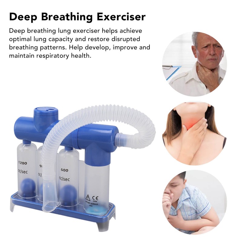 Respiratory Trainer Deep Breathing Lung Exerciser 3 Ball Inhaling Breath