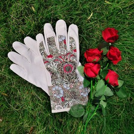 QEARSAFETY Gardening Gloves For Ladies,Goat Leather Palm for Plants Thorn, Bramble Bush Protection, Safety Cuff for Wrist and Lower Arm Protection,Women Medium Size, Ladies Gift