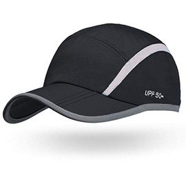 ELLEWIN Reflective Baseball Cap Running Hat SPF 50 Golf Cap Tennis Hat with Foldable Long Large Bill for Men Women