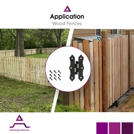 Advantage Industries 8" Decorative Steel Butterfly Hinges (Pair) | for Wood Fencing | Zinc-Plated Steel with Powder Coated Paint | Tight Hinge Tolerance (AD2003)