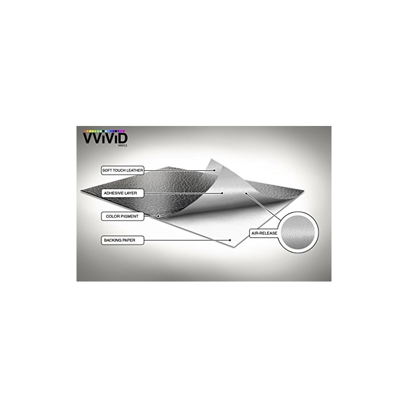 VViViD+ Fine Grain Black Leather Vinyl Wrap Sheet Roll -