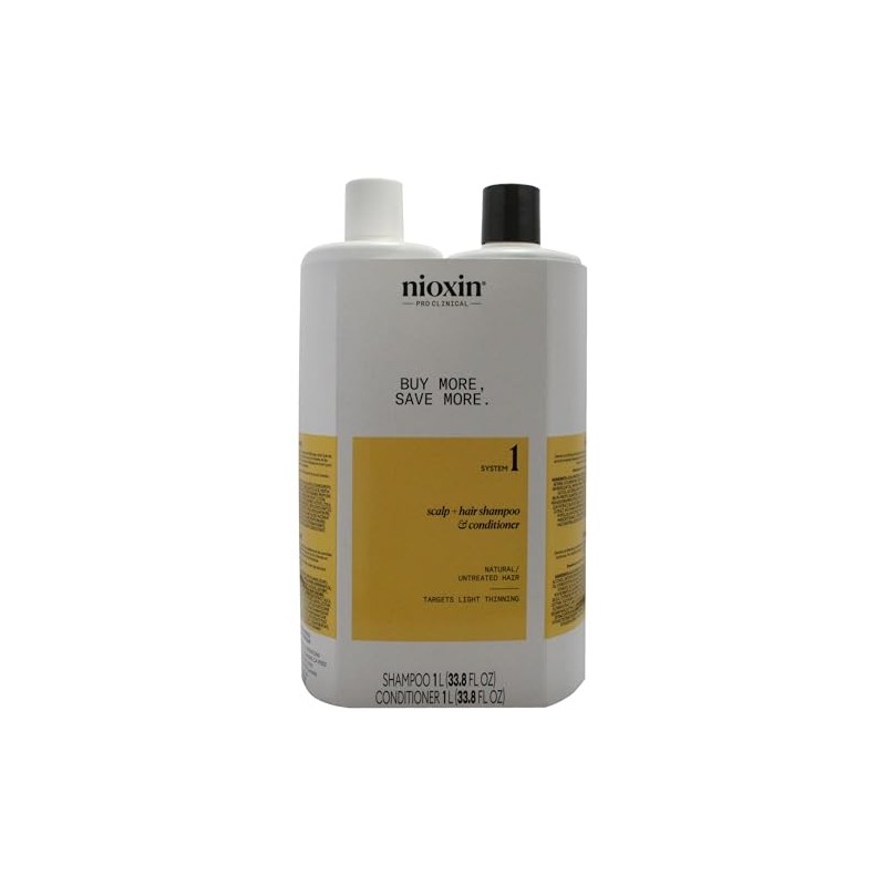 Nioxin System 1 Cleanser and Scalp Therapy Conditioner, 33.79 Ounce