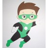 Super Hero Green Lantern Paper Doll Paper Die Cut Scrapbook Embellishment