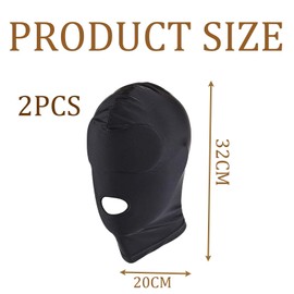 louuuou 2 PCS Full Cover Hood Mask, Durable Opened Mouth Eye Protection Face Mask, Breathable Elastic Black Face Masks Suitable for Family and Friends to Play Games and Wear