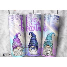 Handmade 20oz Gnomes Purple Tumbler,just Breathe,Gnomes ,Coffee Cup,Mugs, Cups