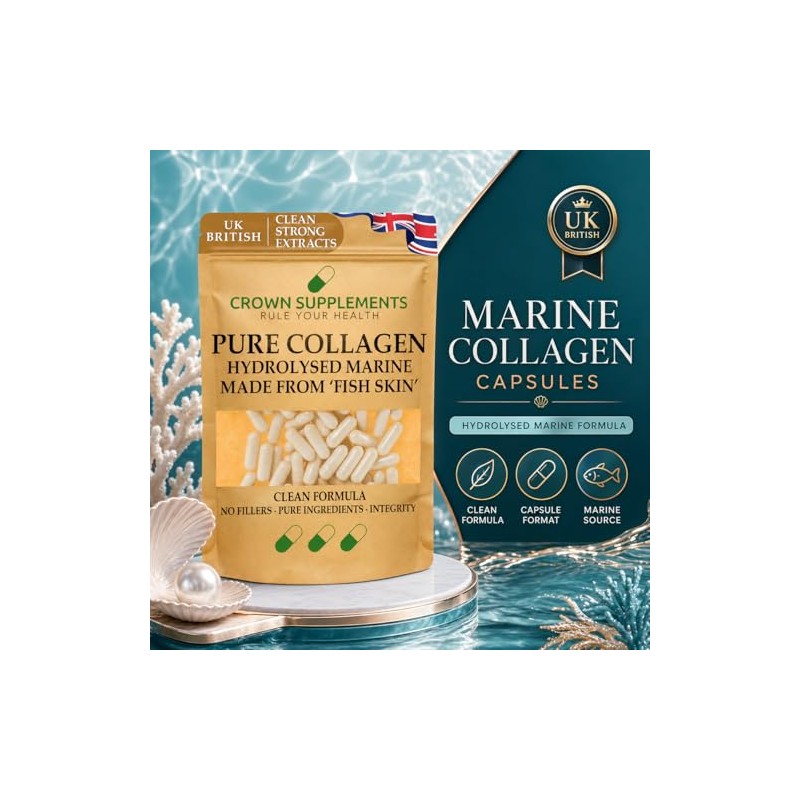Pure Hydrolysed Collagen Capsules | Clean Fish Skin Formula Extracts