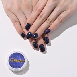 XZMeiLun Cat Eye Nail Powder, Big-Capacity 0.8g 9D Cat Eyes Magnetic Powder Blue Magic Mirror Effect Pigment Holographic Nail Art Glitter, Can Mixed with Builder Gel Nail Polish for Use