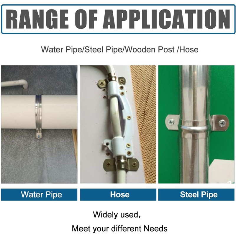 U-Pipe Clamps 60 mm, 2.4 Inch Pipe Bracket Stainless Steel