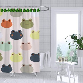 CHICTIE Frog Shower Curtain Hooks Rings,Set of 12 Green Decorative Shower Curtain Hooks,Stainless Steel Rustproof Animal Shower Rings for Bathroom