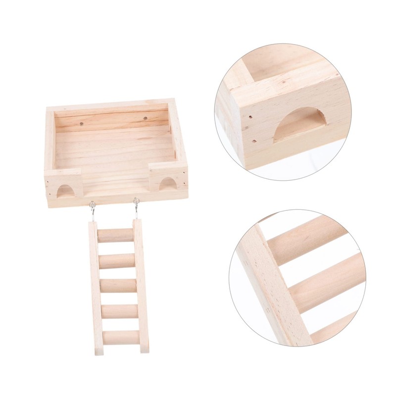 SUPVOX Hamster Climbing Ladder and Standing Platform Natural Design for