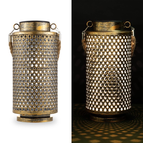 Navaris LED Solar Lantern Cylindrical for Outdoor Use with Carry
