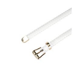 Allegra K Womens Skinny Embossed Leather Belts Alloy Pin Buckle Belt for Jeans Dresses Pants White 104cm/41''