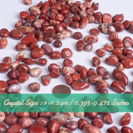 Polished Red Jasper Crystal Chips Set, 0.4", 128 Pcs - Handpicked Tumbled Stones and Crystals Bulk for Healing, Reiki, Meditation, Witchcraft and Home Decor