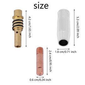 WADY Punta de Boquilla de Herramientas de Soldadura, 11 Uds Boquillas Soportes de Puntas de Soldador MIG Accesorio Consumible Apto para Pistola de Orcha 15AK Boquilla de Punta Holder Soldadura Torch