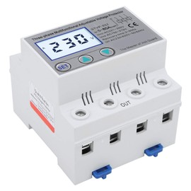 STVP 932 Voltage Stabilizer, 3-Phase Adjustable Voltage Protector, Self-Resetting Voltage Protection Relay with LCD Display (80A)