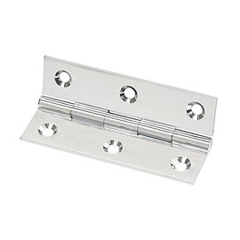 Merriway BH04289 (2 Pcs) 50mm (2 inch) Butt Hinge, Chrome Plated on Solid Brass - Pack of 2 Pieces