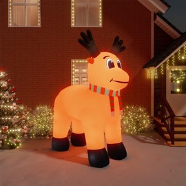 TREATLIFE HOME Christmas Inflatable Reindeer with LED Lights, Quick Inflation and Deflation, Weather-Resistant Fabric, 157.5-Inch Design, Orange