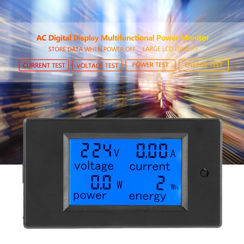 PEACEFAIR PZEM-061 LCD Voltage Current Power Energy Meter Voltmeter Ammeter