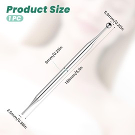 Acupuncture Pens Dual Head Facial Reflexology Tools Ear Body Point Probe Tip Muscle Relax Trigger Point Massage Fascia Tool for Deep Tissue, Stainless Steel (5.1in)