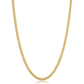 14k Yellow Gold Filled 3.3 mm Franco Chain Necklace for Men and Women (16, 18, 20, 24 or 30 inch), Metal