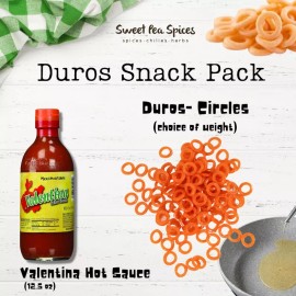 Sweet Pea Spices Duritos Duros Wheat Circles DIY Snack Kit w/ 12.5 oz Valentina Hot Sauce - 3lb