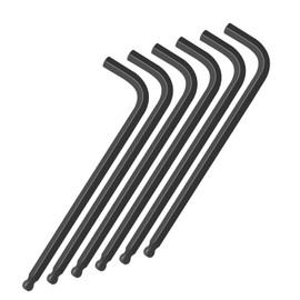 Sunkoo 4mm Ball End Hex Key Set, 6pcs L-Shaped Allen Wrenches Long Arm, Heavy Duty CR-V Steel, Black Oxide Finish, Precision Metric Tools for Furniture Repair, DIY, Bike & Equipment Maintenance