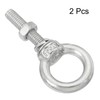 sourcing map M6 1/4"x0.98" Stainless Steel Eye Bolts Threaded Screw