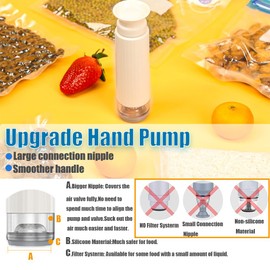 Bomba de mano para bolsas Sous Vide, bomba de aspiradora manual YIMIKE para tarros de boca ancha y regular