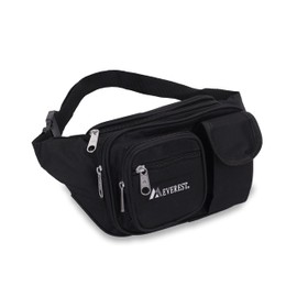 Everest Multiple Pocket Waist Pack, Black, One Size,044MDH-BK