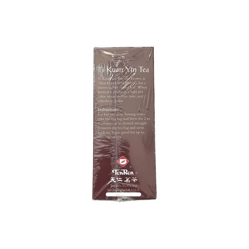 TenRen Ti Kuan Yin Oolong Tea (50 tea bags, individually