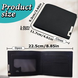 AfitLulu Men’s Wallet, Bifold Pocket Wallet with ID Window, Slim Leather Wallets For Men UK, Flip Wallet (Black)