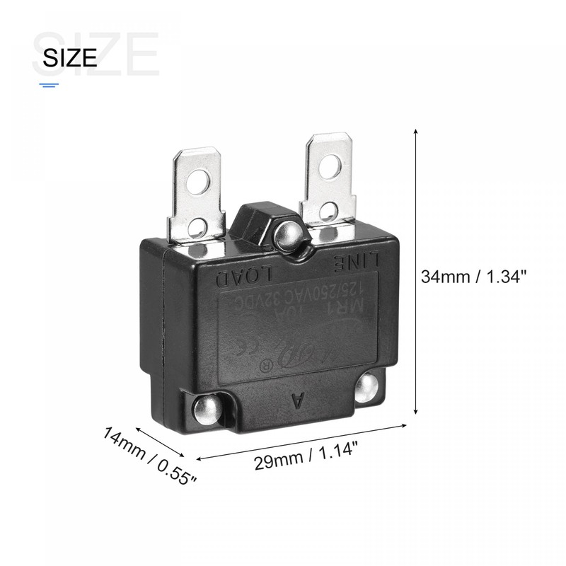 sourcing map Circuit Overload Protector 10A AC125/250V DC32V Automatic Reset