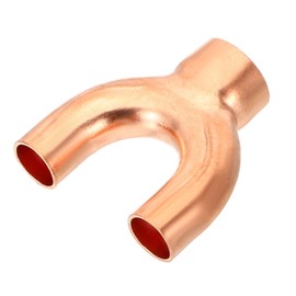 PATIKIL 1/2"×5/16"×5/16" ID Copper Fitting, 3 Way Y Type 99.9% Pure Copper Pipe Fitting Welding Connection for HVAC Air Conditioning Plumbing Refrigeration