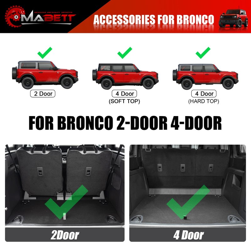 Mabett Trunk Lower Storage Mat for Ford Bronco Accessories 2026,