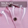 Baby Boy Gentleman Outfit Children Exquisite Stripe Shirt Suspender Pants