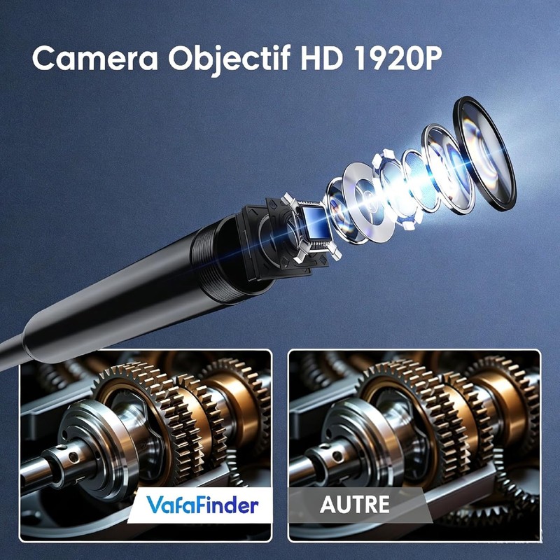 Endoscope Camera with Light, 1920P HD Borescope Camera with 8